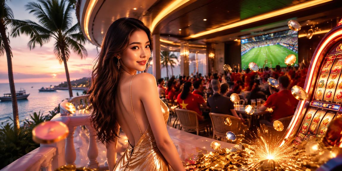 Người chơi slot game trên bãi biển Phú Quốc